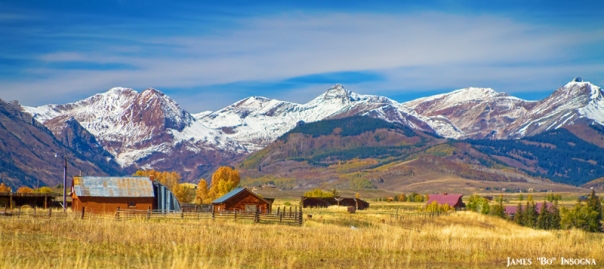 Colorful Crested Butte Colorado Autumn Landscape Panorama
