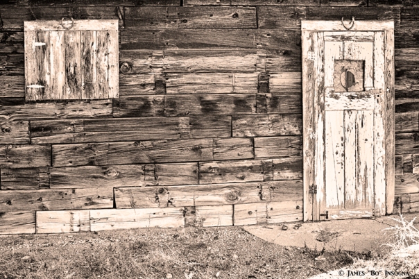 Sepia Rustic Old Colorado Barn Door and Window