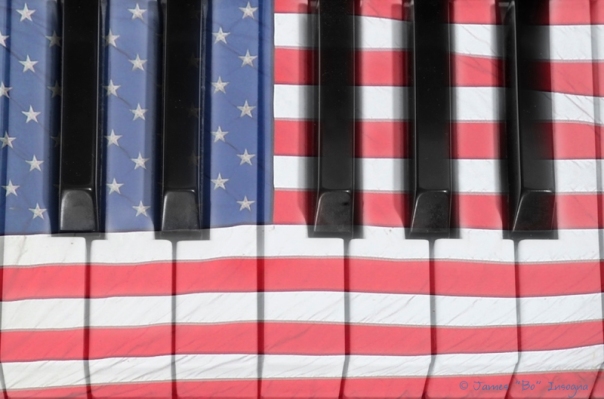 Patriotic Piano keyboard Octave