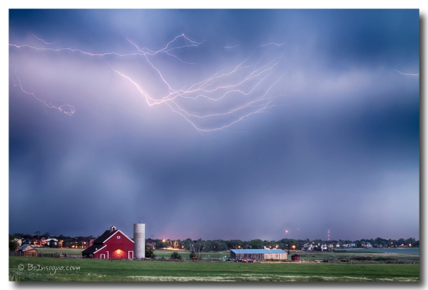 Lightning Storm And The Big Red Barn