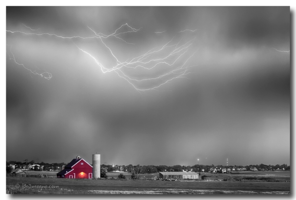 Lightning Storm And The Big Red Barn BWSC