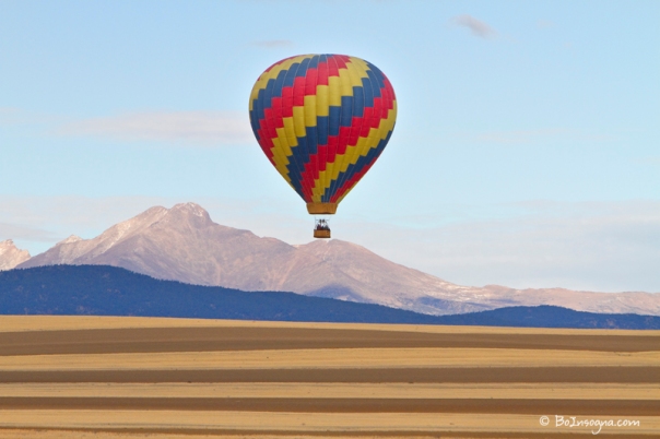 Hot Air Balloon and Longs Peak