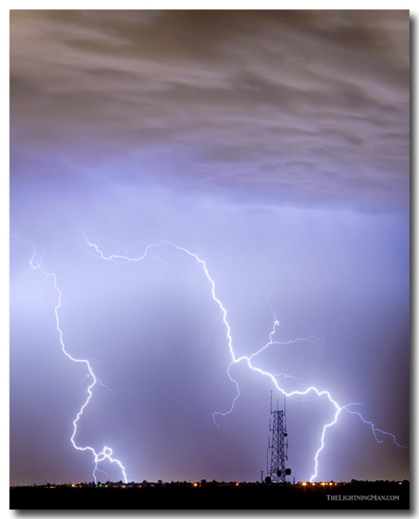 Two Giant Lightning Strikes Art print