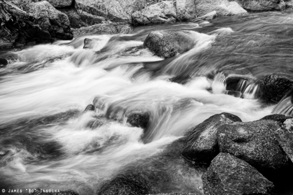 Flowing St Vrian Creek Black and White