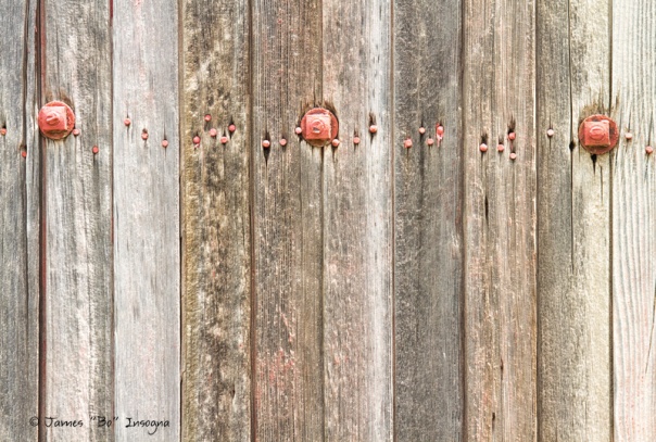 Railroad Wood Texture and Red Bolts