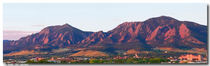 Boulder Colorado Flatirons 1st Light Panorama