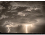 Double Lightning Strikes in Sepia HDR