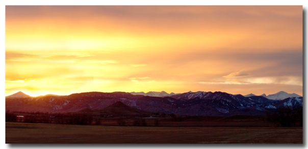 Haystack Rocky Mountain Front Range Sunset Panorama