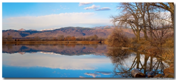 Colorado Front Range Coot Lake Reflections Panorama Art Print