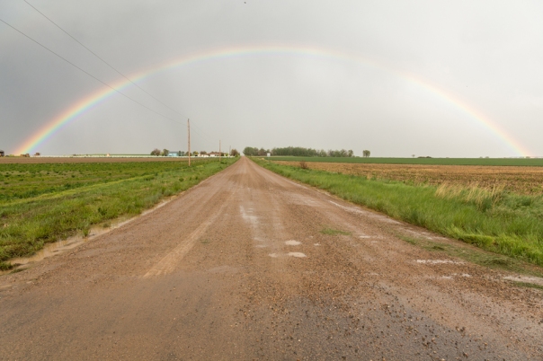 Drive through a country rainbow art print
