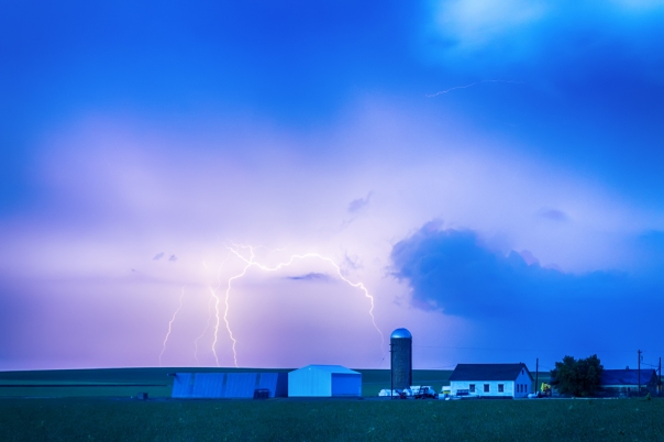 Colorado Farming Country Lightning Storm Art Prints