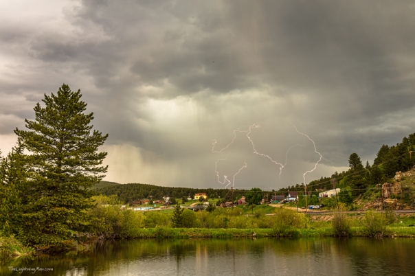 Lightning Striking Over Rollinsville Colorado Art Print