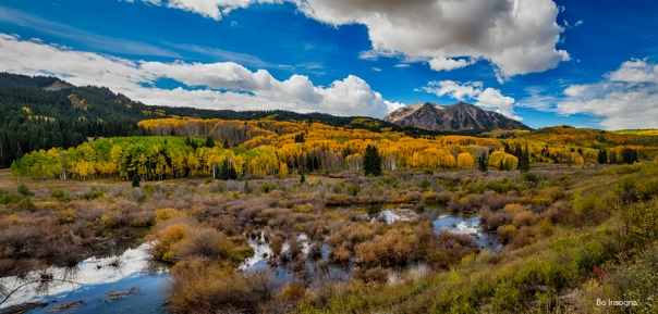 Autumn Season Rocky Mountain Pass Panorama
