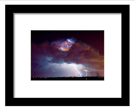 "Lightning Thunderstorm Over Dacona" framed print by James BO Insogna. Ships within 3 - 4 business days and arrives ready-to-hang with pre-attached hanging wire, mounting hooks, and nails. Choose from multiple print sizes, papers, mats, and frames.